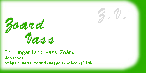 zoard vass business card